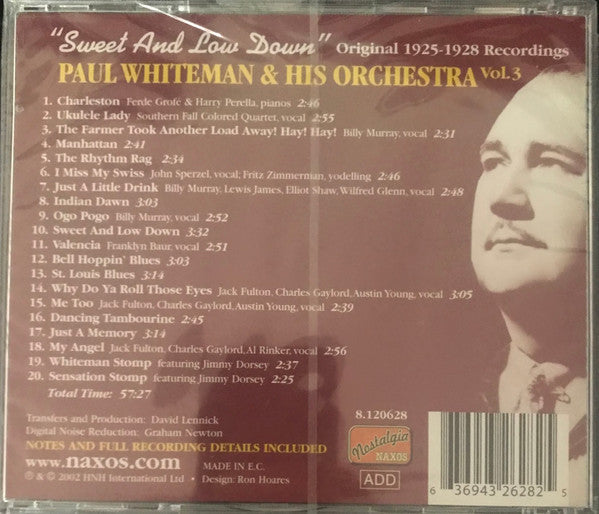 Paul Whiteman : Sweet And Low Down (Vol. 3 Original 1925-1928 Recordings) (CD, Comp)