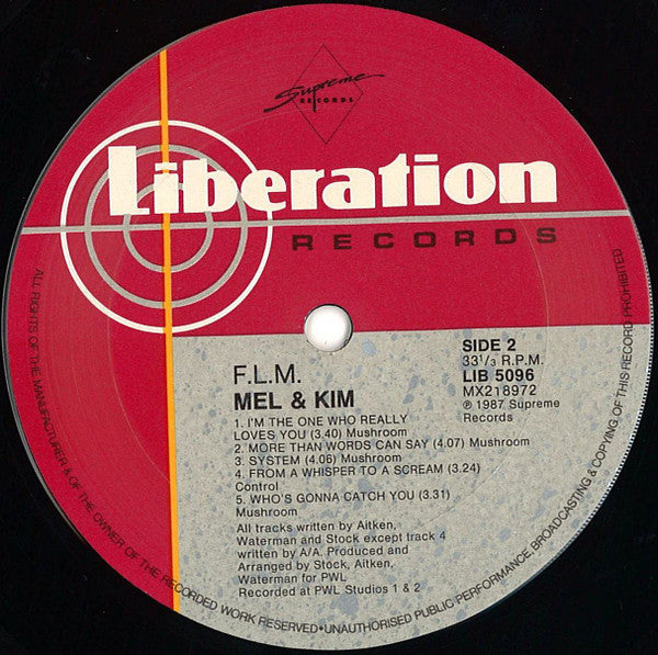 Mel & Kim : F.L.M. (LP, Album)