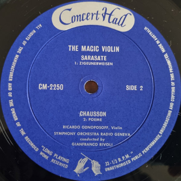 Ricardo Odnoposoff - Symphony Orchestra of Radio Geneva Conductor Gianfranco Rivoli : The Magic Violin (LP)