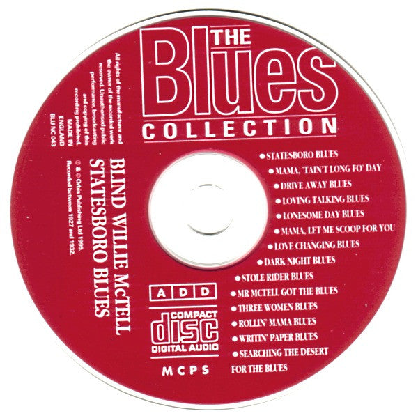 Blind Willie McTell : Statesboro Blues (CD, Comp, RM)