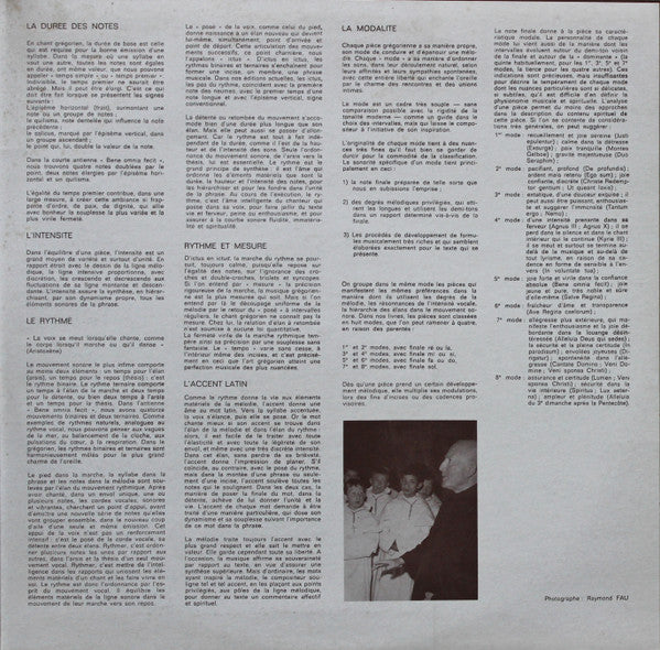 Chœur Des Moines De Kergonan : Initiation Au Chant Gregorien (LP, Album)