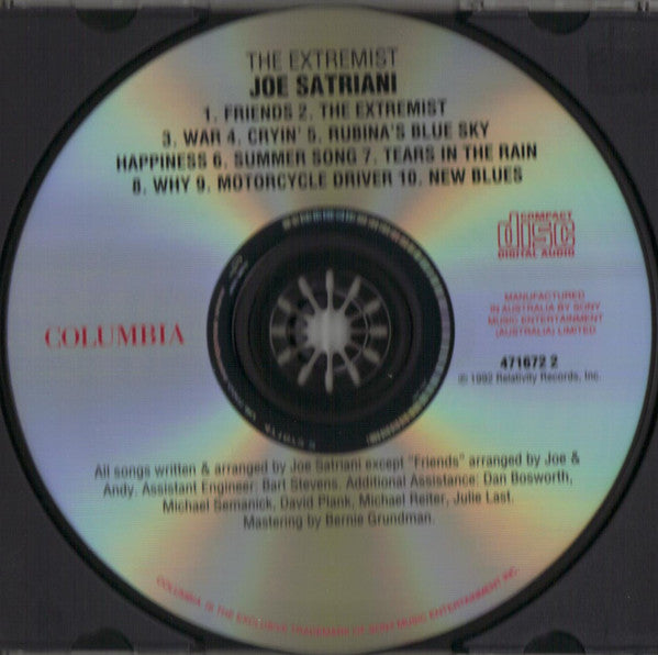 Joe Satriani : The Extremist (CD, Album)