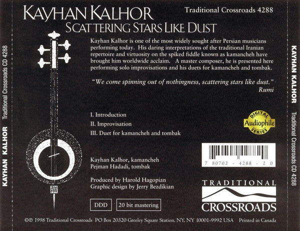 Kayhan Kalhor : Scattering Stars Like Dust (CD, Album)