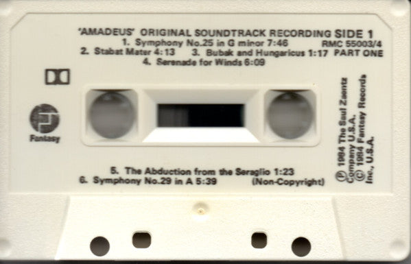 Wolfgang Amadeus Mozart - Sir Neville Marriner, The Academy Of St. Martin-in-the-Fields : Amadeus (Original Soundtrack Recording) (2xCass, Album, Chr)