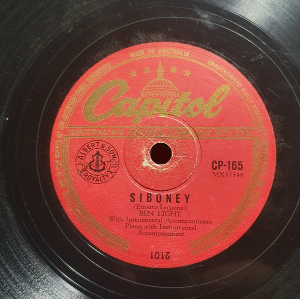 Ben Light : I'm Getting Sentimental Over You / Siboney (Shellac, 10")