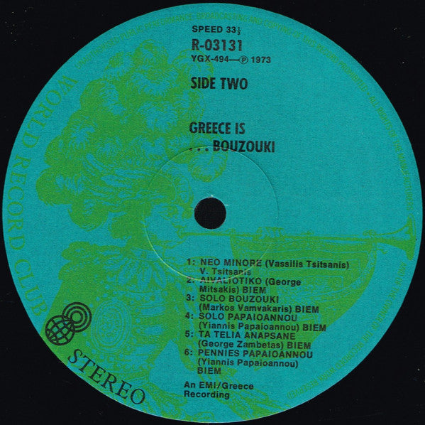 Various : Greece Is...Bouzouki (LP, Comp, Club, RE, Lig)