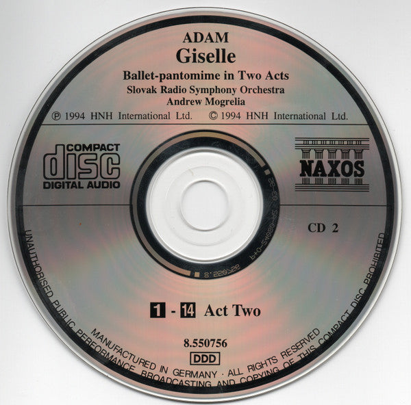 Adolphe Adam* - Slovak Radio Symphony Orchestra, Andrew Mogrelia : Giselle Ou Les Wilis - Ballet-pantomime In Two Acts (2xCD, RP)
