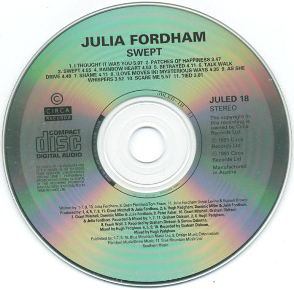 Julia Fordham : Swept (CD, Album)