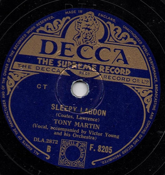 Tony Martin (3) : To-Night We Love / Sleepy Lagoon (Shellac, 10")