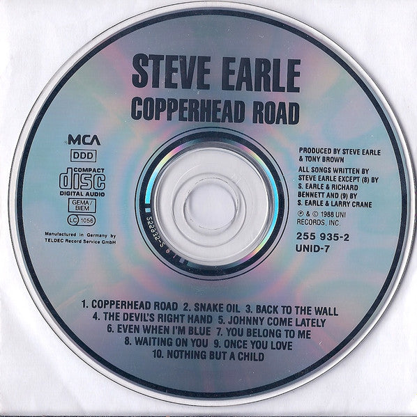 Steve Earle : Copperhead Road (CD, Album)