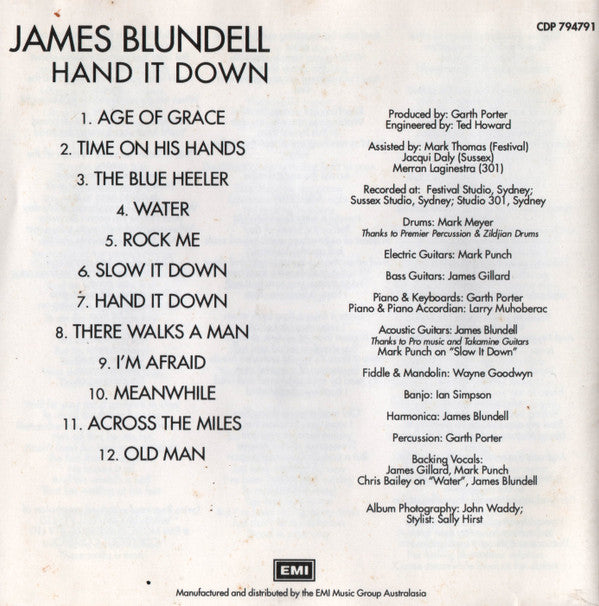 James Blundell : Hand It Down (CD, Album)