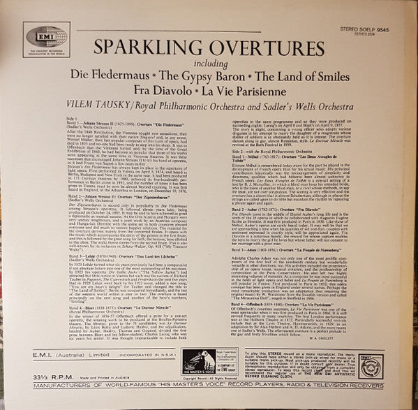 Vilem Tausky, Royal Philharmonic Orchestra & Sadler's Wells Orchestra : Sparkling Overtures (LP, Comp)
