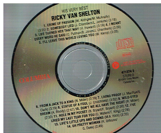 Ricky Van Shelton : His Very Best (14 Of His Greatest Hits) (CD, Comp)