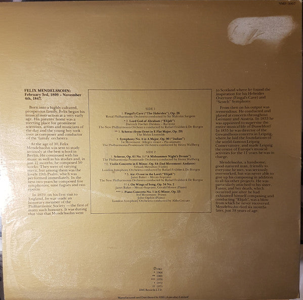 Felix Mendelssohn-Bartholdy : Masterpiece Mendelssohn (LP)
