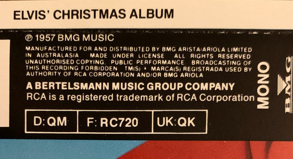 Elvis Presley : Elvis' Christmas Album (CD, Album, Mono, RE)
