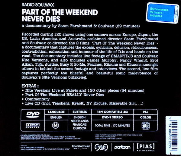 Radio Soulwax* : Part Of The Weekend Never Dies (DVD-V, PAL + CD, Album)
