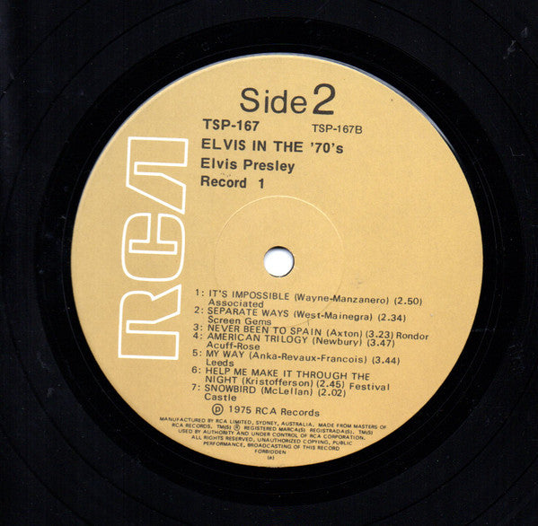 Elvis Presley : Elvis In The 70's (2xLP, Comp, Tan)