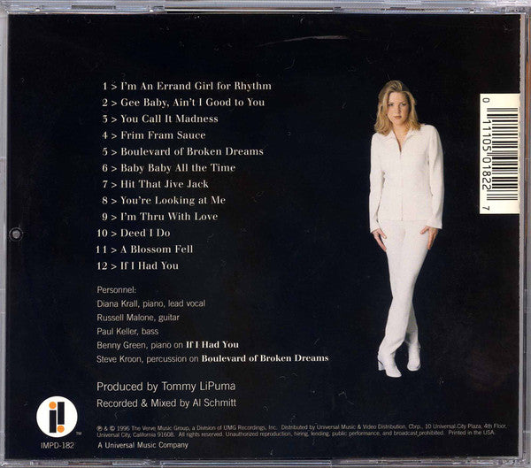Diana Krall : All For You (A Dedication To The Nat King Cole Trio) (CD, Album, RE)