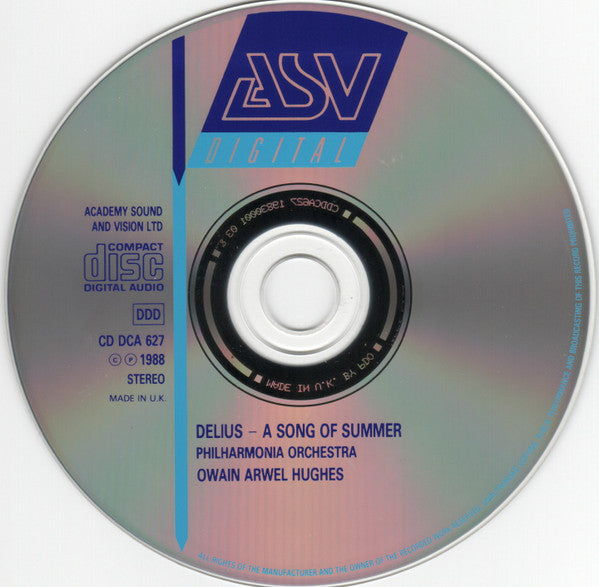 Frederick Delius, Owain Arwel Hughes, Philharmonia Orchestra : A Song Of Summer (CD, RE)