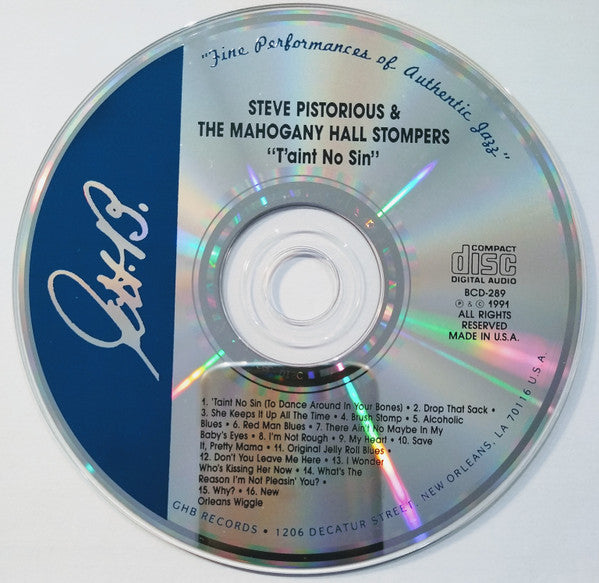 Steve Pistorius & The Mahogany Hall Stompers* : 'Taint No Sin (CD, Album)
