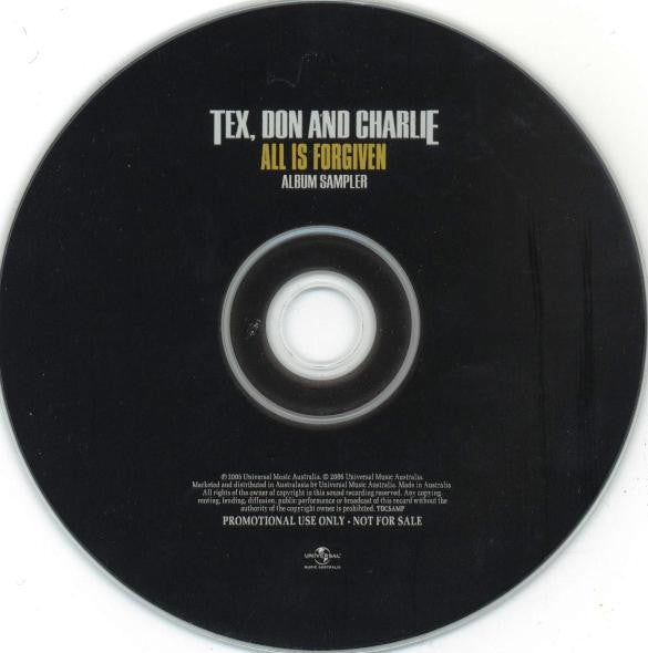 Tex, Don & Charlie : All Is Forgiven (CD, Promo, Smplr)