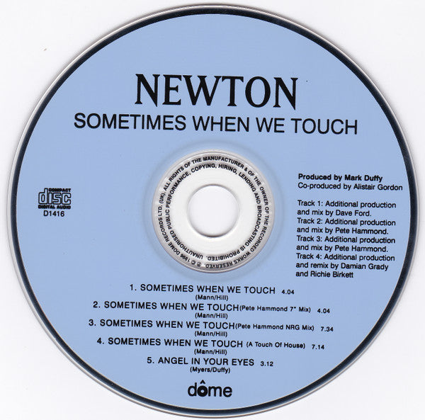 Newton (2) : Sometimes When We Touch (CD, Single)