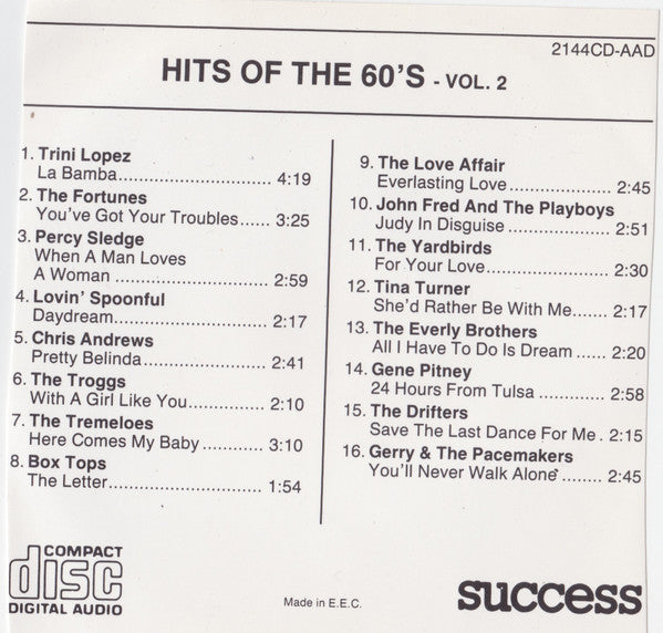 Various : Hits Of The 60's Vol. 2 (CD, Comp)