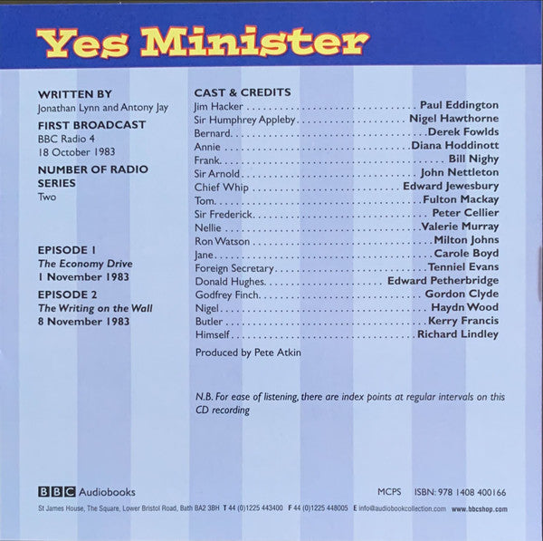 Yes Minister : Yes Minister (Two Original BBC Radio Episodes On CD) (CD)