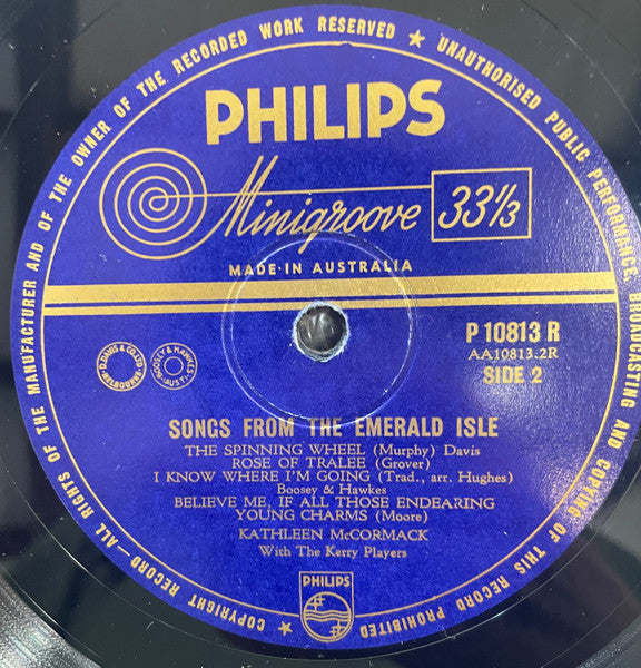 Kathleen McCormack With The Kerry Players : Songs From The Emerald Isle (10")