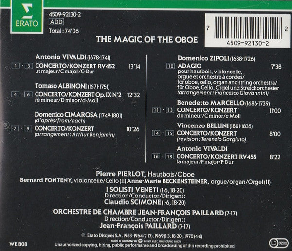 Pierre Pierlot • Claudio Scimone • Jean-François Paillard : The Magic Of The Oboe • Greatest Concertos – Albinoni • Bellini • Cimarosa • Vivaldi (CD, Comp, RM)