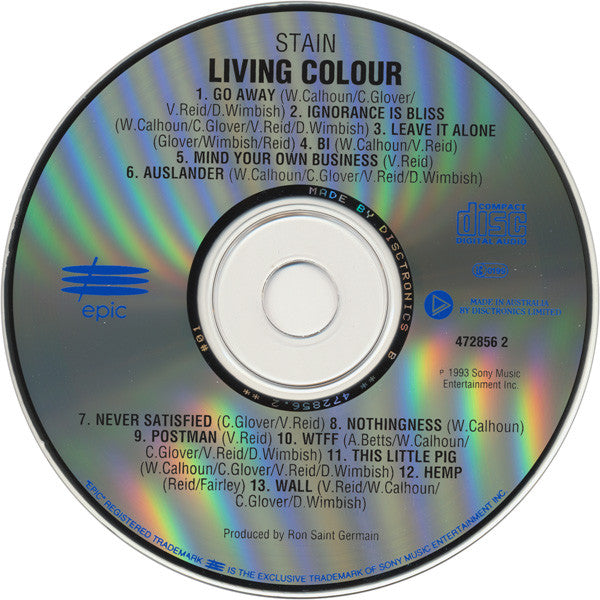 Living Colour : Stain (CD, Album, Red)