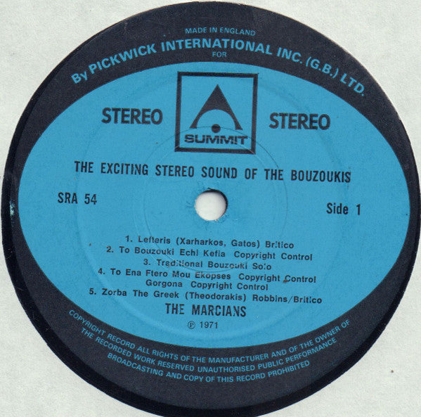 The Marcians : The Exciting Stereo Sound Of The Bouzoukis (LP, Album)