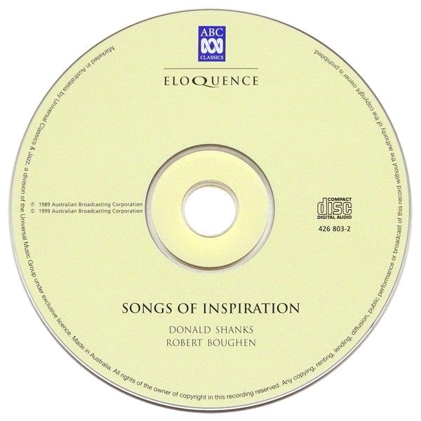Donald Shanks, Robert Boughen : Songs Of Inspiration (CD, Album)