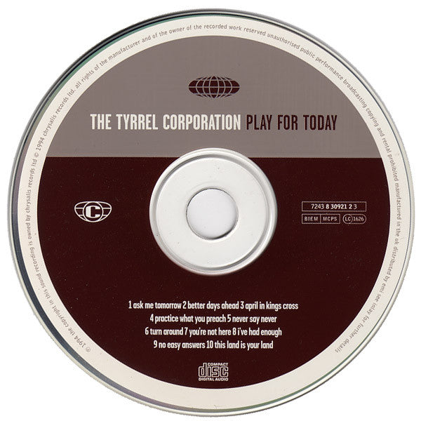 The Tyrrel Corporation : Play For Today (CD, Album)