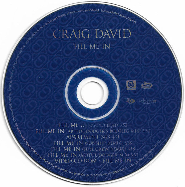 Craig David : Fill Me In (CD, Maxi, Enh)