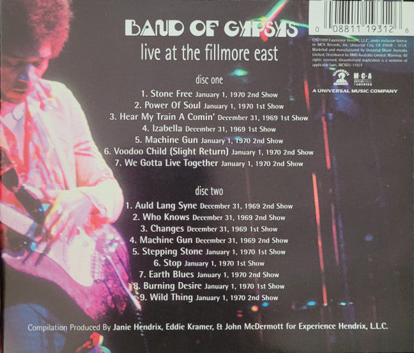 Jimi Hendrix : Live At The Fillmore East (2xCD, Album)