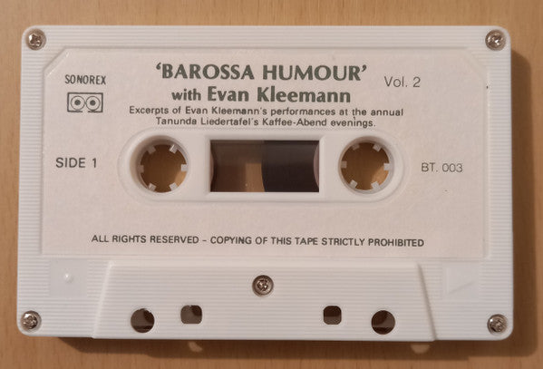 Evan Kleemann : 'Barossa Humour' With Evan Kleemann Vol.2 (Cass)
