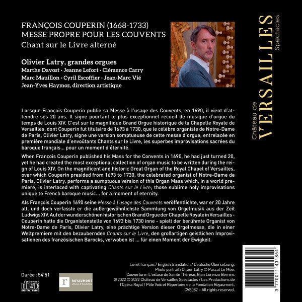 Couperin*, Olivier Latry : Messe Propre Pour Les Couvents / Chant Sur Le Livre Alterné (CD, Album)