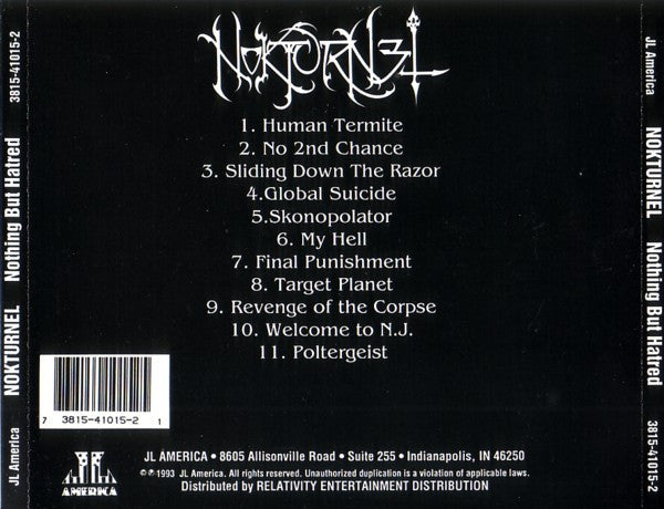 Nokturnel : Nothing But Hatred (CD, Album)