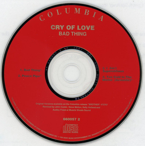 Cry Of Love : Bad Thing (CD, Maxi)