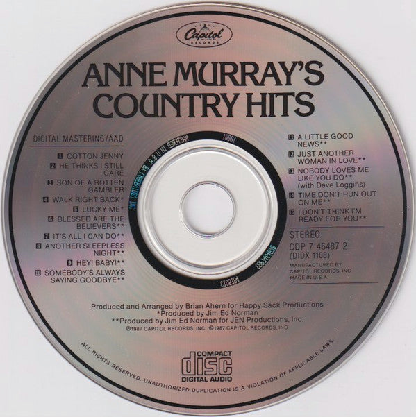 Anne Murray : Country Hits (CD, Album, Comp)