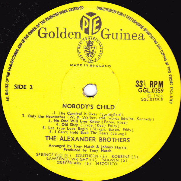 The Alexander Brothers : Nobody's Child (LP, Album)