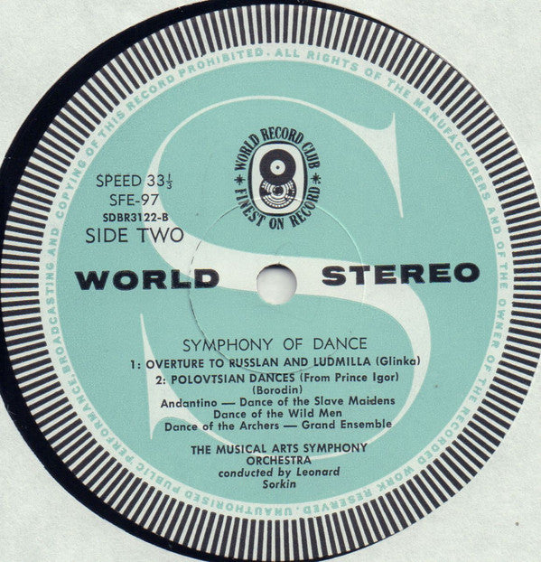 Musical Arts Symphony Orchestra Of New York Conducted By Leonard Sorkin : Symphony Of The Dance (LP, Club)