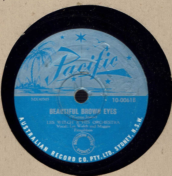 Les Welch And His Orchestra : Mockin' Bird Hill / Beautiful Brown Eyes (Shellac, 10")