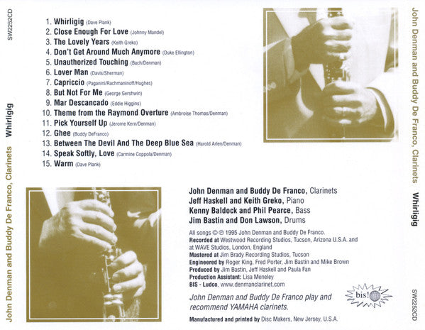 John Denman And Buddy DeFranco : Whirligig (CD, Album, RE)