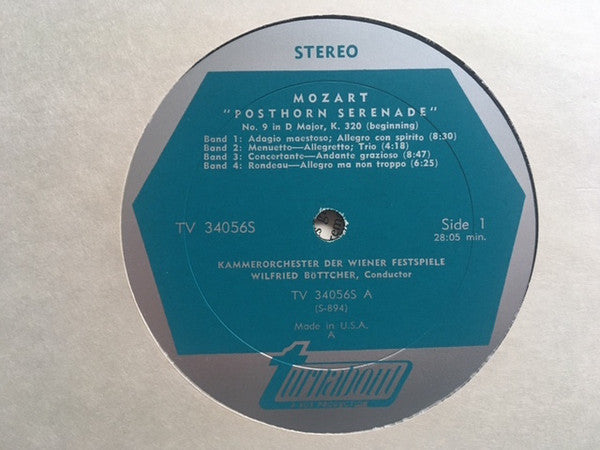 Mozart* - Kammerorchester Der Wiener Festspiele / Wilfried Böttcher* : "Posthorn Serenade" No. 9 In D Major, K. 320 - "Serenata Notturna" No. 6 In D Major, K. 239 (LP)