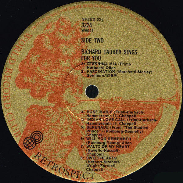 Richard Tauber : Songs & Duets (LP, Comp, Mono, Club)