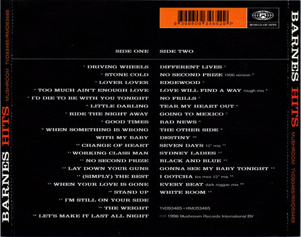 Barnes* : Barnes Hits (The Double CD Anthology Of Singles And Rarities) (2xCD, Comp)