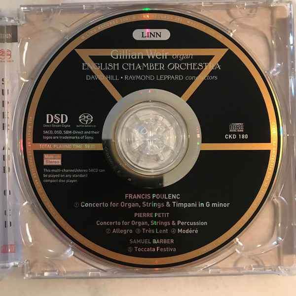 Gillian Weir, English Chamber Orchestra, David Hill, Raymond Leppard : Poulenc Concerto For Organ / Petit Concertino / Barber Toccata Festiva (SACD, Hybrid)