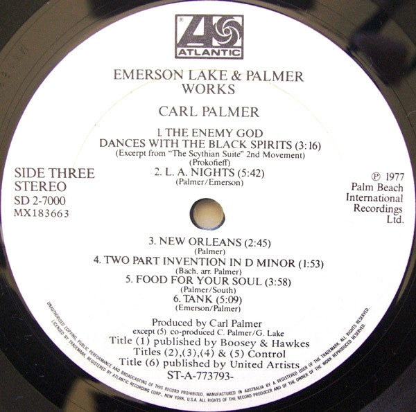Emerson, Lake & Palmer : Works (Volume 1) (2xLP, Album)